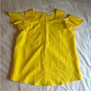 Signature Collection Yellow Cold Shoulder Blouse – Size Large (NWOT)